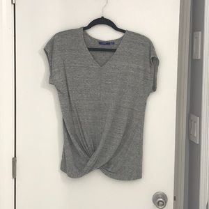 knotted grey shirt